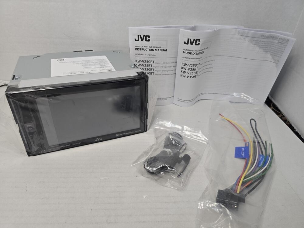 New JVC CD DVD USB Bluetooth AM FM KW-V250BT Receiver